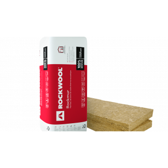 Panneau isolant en laine de roche Rockmur nu de Rockwool largeur 60 cm longueur 1.35 m