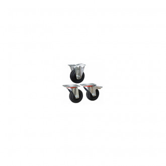 ROULETTES CAOUTCHOUC SUR PLATINE Diamètre 100 mm / charge 85 kg