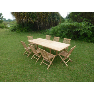 Ensemble de jardin en teck premium astana 8 chaises jenae