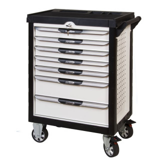 Servante pearlline blanche 7 tiroirs équipée de 158 outils
