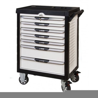 Servante pearlline blanche 7 tiroirs équipée de 263 outils