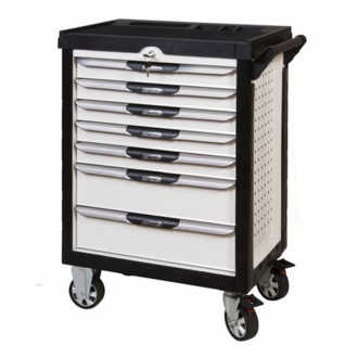 Servante pearlline blanche 7 tiroirs équipée de 455 outils