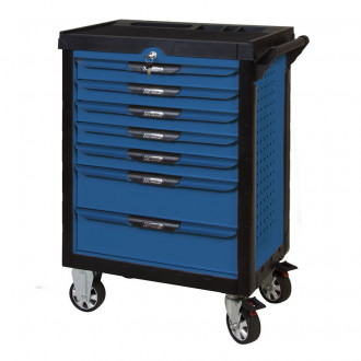 Servante pearlline bleue 7 tiroirs équipée de 202 outils