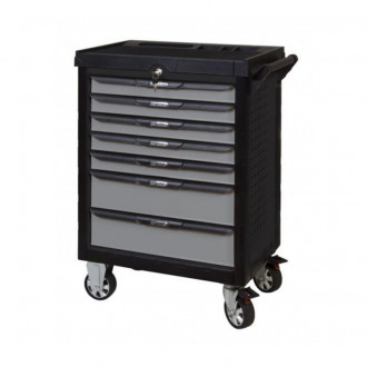 Servante pearlline grise et jaune 7 tiroirs équipée de 173 outils