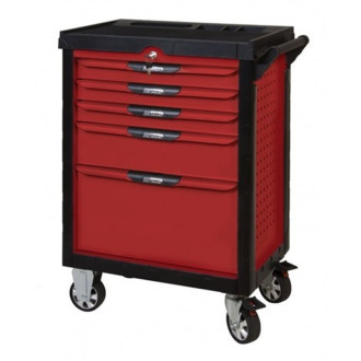 Servante pearlline rouge 5 tiroirs équipée de 283 outils