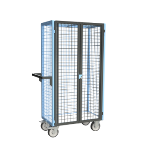 Servante grillagée 4 côtés verrouillable plateau bois 850 x 500 mm 500 kg - 880725213