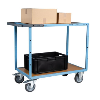 Servante mécano-soudée 2 plateaux médium 1000 x 600 mm roues TPE 400 kg - 880702241