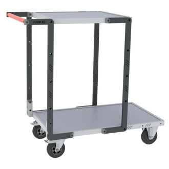 Servante montée FLAT-PACK™ 2 plateaux mélaminé 1 plateau 850 x 500 mm et 1 plateau 550 x 500 mm roues CC 250 kg - 886721111