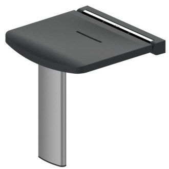 Siège de douche à assise ergonomique pleine blanche et pied à embout caoutchouc onyx white