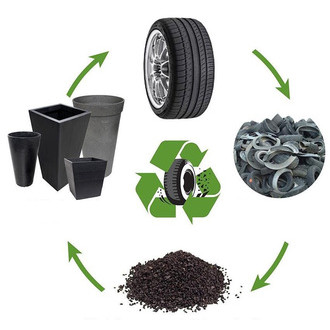 Jardiniere sonata 30cm de hauteur en materiaux recycles, avec drainage, prgompf300