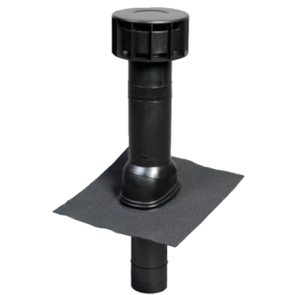 Terminal multivent diamètre 131 mm pour toit avec pente de 25° à 45° noir 189556