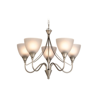 Suspension 5 ampoules santana, acier satiné et verre acide Suspension 5 ampoules santana, acier satiné et verre acide