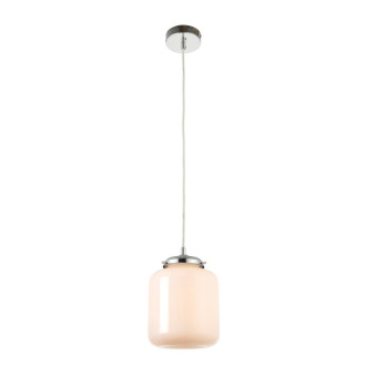 Suspension gina, chrome et verre blanc