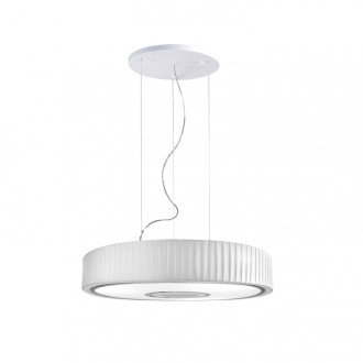 Suspension spin, acier textile et ppma, chrome et blanc, 100 cm