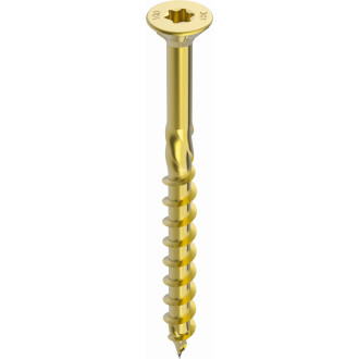 Boite 100 Vis HECO Topix - Filetage partiel - Zingué jaune - Tête fraisée Torx - Ø8x120 - 33401