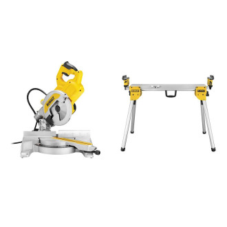 Scie à onglet radiale 216mm livré avec pietement DE7033 DEWALT DWS777
