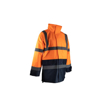 Veste haute visibilité imperméable - LMA - 2297-Orange fluo / Marine-L