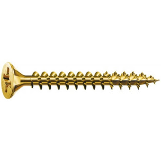 Vis à bois aggloméré tête fraisée empreinte pozidriv acier zingué bichromaté entièrement filetées yellox, ø 4 mm, longueur 15 mm