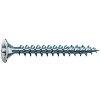 Vis à bois aggloméré tête fraisée empreinte torx acier zingué blanc entièrement filetées wirox, ø 3 mm, longueur 25 mm, boîte de