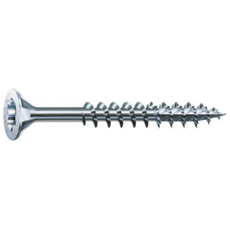 Vis à bois aggloméré tête fraisée empreinte torx acier zingué blanc partiellement filetées wirox, ø 5 mm, longueur 50 mm, boîte