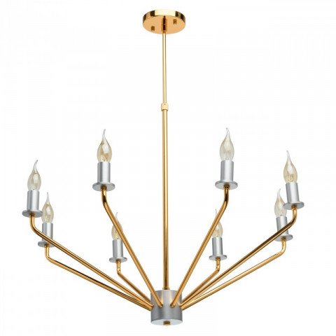 Plafonnier doré loft 8 ampoules 107 cm