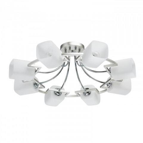 Plafonnier argenté megapolis 8 ampoules 25 cm