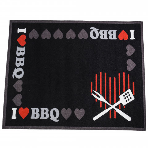Tapis de protection noir pour barbecue  80x100cm