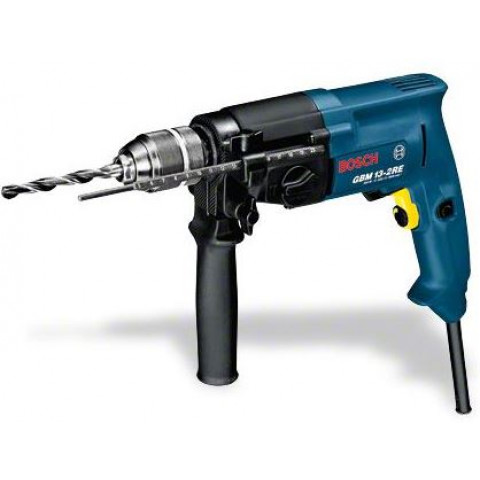 Perceuse 2 vitesses 550w 1.9kg couple maxi de 11.5nm livrée en emballage carton gbm 13-2 re bosch 0601169560