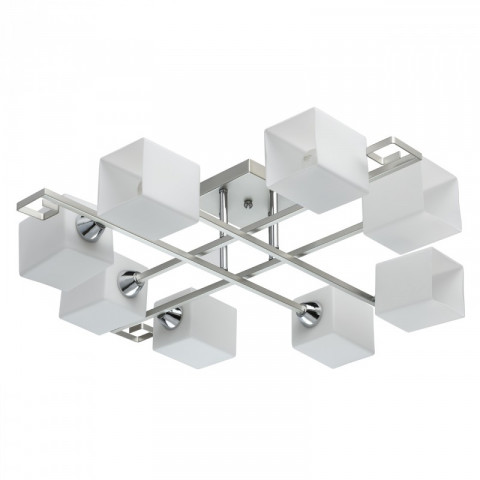 Plafonnier argenté megapolis 8 ampoules 19 cm