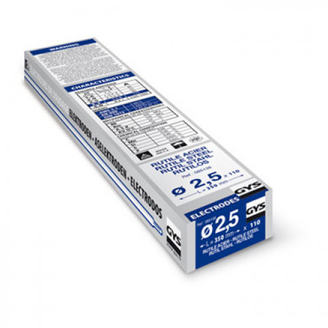 Lot de 110 électrodes rutiles pour soudage d'aciers courants Ø2.5mm livrées en étui GYS 085138