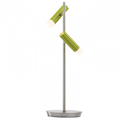 Lampe de table argentée techno 2 ampoules 50 cm