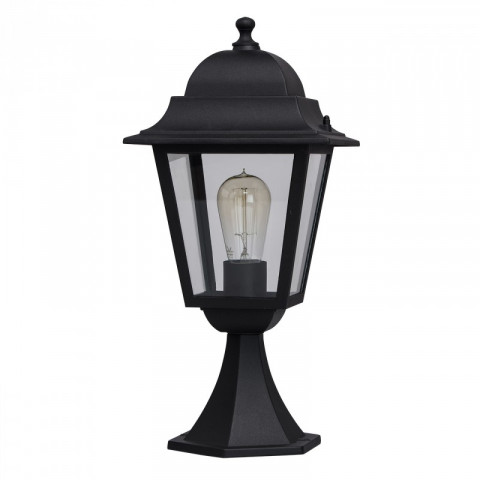 Borne d'extérieur noire street 1 ampoule 47 cm