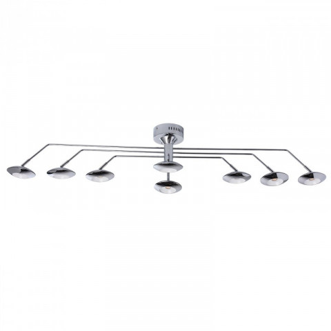 Plafonnier chromé techno 8 ampoules 23 cm