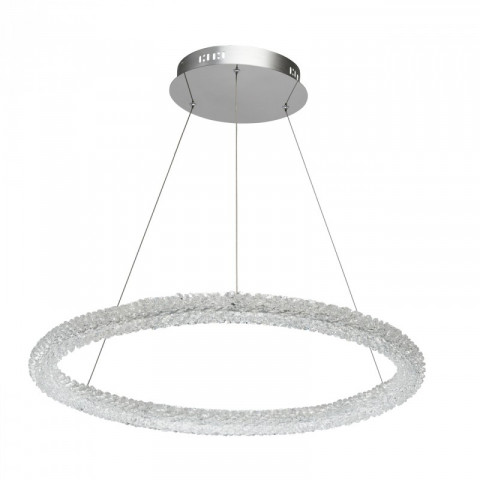 Suspension chromée crystal 1 ampoule 150 cm
