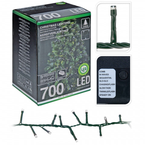 Guirlande 700 led blanche 11 m extérieur