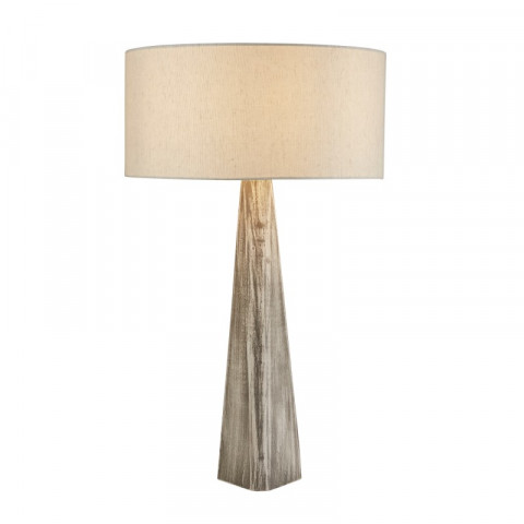 Lampe bark, bois gris lavé, avec abat-jour
