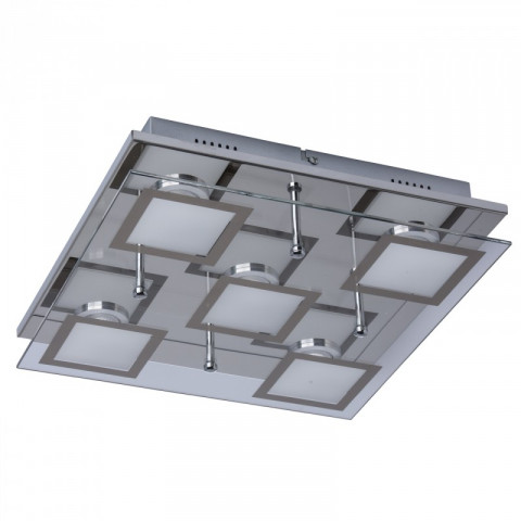 Plafonnier argenté techno 5 ampoules 8 cm