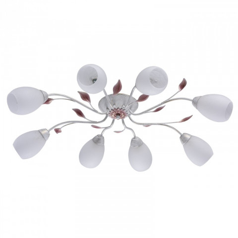 Plafonnier blanc flora 8 ampoules 20 cm