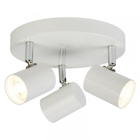 Plafonnier rollo, blanc, 3 ampoules