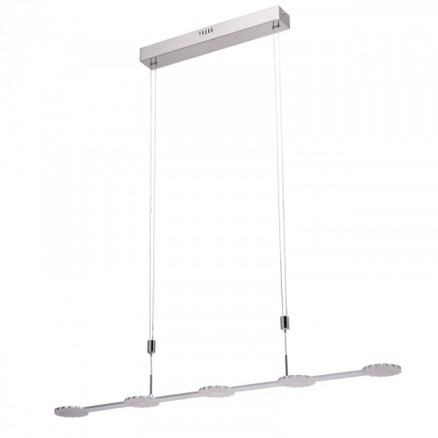 Suspension chromée techno 5 ampoules 165 cm