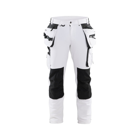 Pantalon peintre stretch 4D poches flottantes Blanc/Gris foncé 10791645 - Taille au choix