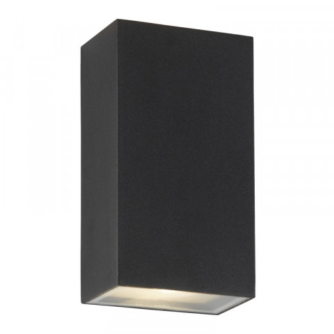 Applique 3w led outdoor, en aluminium et verre, noir