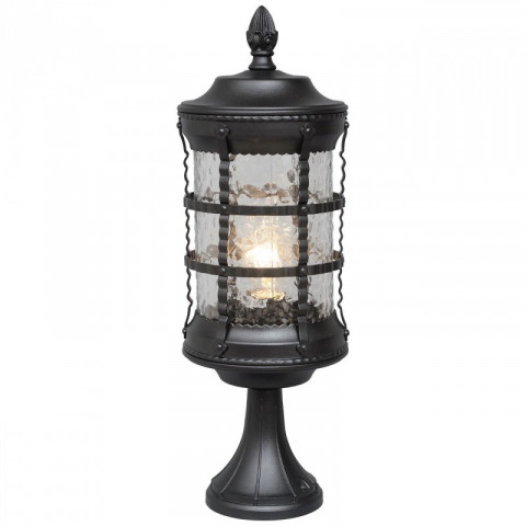 Borne d'extérieur noire street 1 ampoule 55 cm