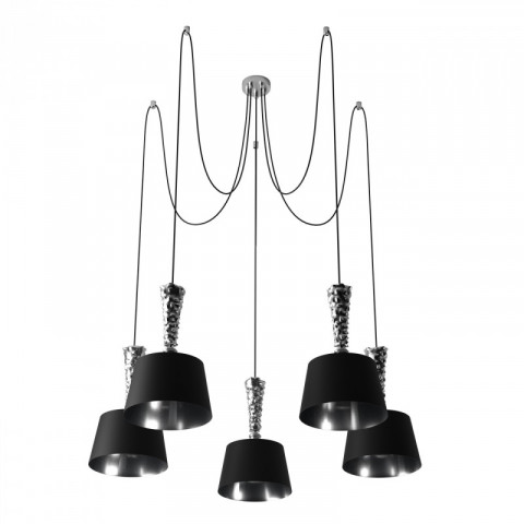 Suspension chromée megapolis 5 ampoules 240 cm