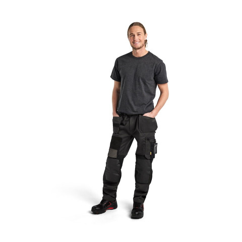 Pantalon artisan stretch Gris-Foncé/Noir 15541860 - Taille au choix