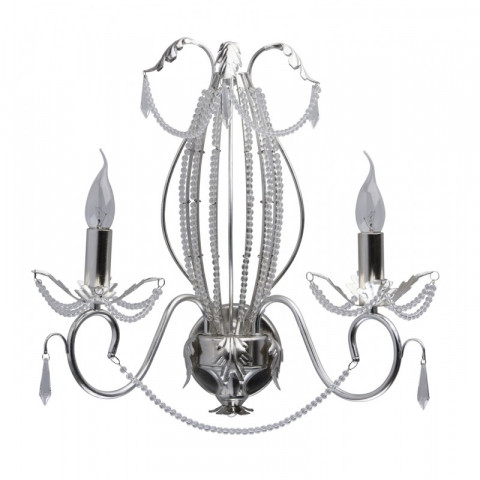Applique murale argentée classic 2 ampoules 26 cm