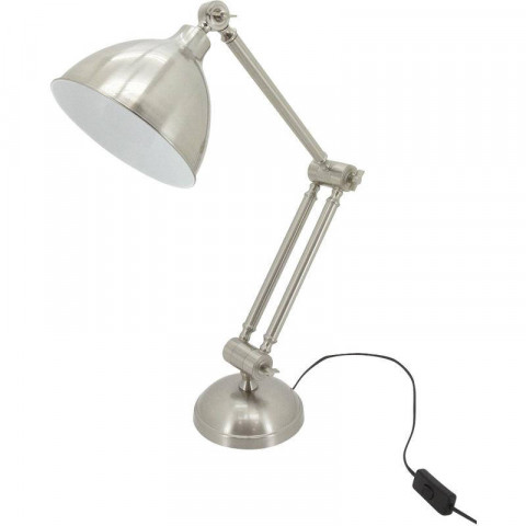 Lampe de bureau en acier brossé 16x76cm