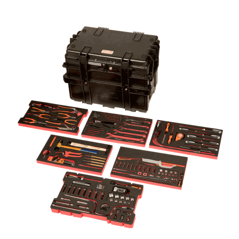 Mallette rigide à usage intensif avec kit d'outils pour maintenance générale 162 pièces 4750rcwd4ff1 bahco