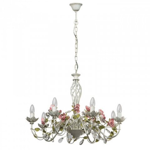 Chandelier blanc flora 8 ampoules 131 cm
