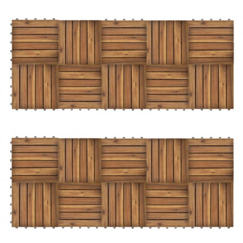 Carreaux de terrasse Modèle vertical 30 x 30 cm Acacia 20 pcs